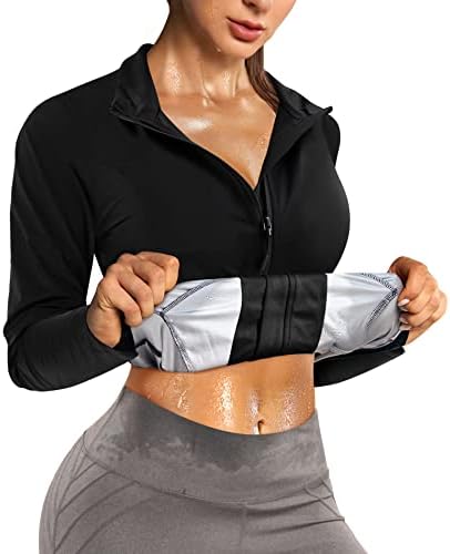 Nebility Womens’ Waist Trainer Jacket Hot Sweat Shirt Weight Loss Sauna Suit post thumbnail image