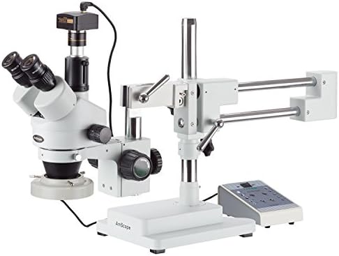 AmScope SM-4TZ-80AM-5M Digital Professional Trinocular Stereo Zoom Microscope, WH10x Eyepieces, 3.5X-90X Magnification, 0.7X-4.5X Zoom Objective, Eight-Zone LED Ring Light, Double-Arm Boom Stand, 110V-240V, Includes 0.5X and 2.0X Barlow Lenses and 5MP Camera with Reduction Lens and Software post thumbnail image