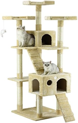 Go Pet Club 72″ Premium Cat Tree Kitty Tower Kitten Condo for Indoor Cats with Scratching Posts, Condos, Ladders, Soft Perches, and Hanging Toy Cat Activity Center Furniture, Beige post thumbnail image