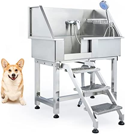 CO-Z Dog Bathing Station, Professional Dog Washing Station for Home Dog Grooming, 34 Inch Stainless Steel Elevated Bathtub for Pet Shop Salon Vet Kennel with Hose Steps Faucet Drain, 175lb Cap post thumbnail image