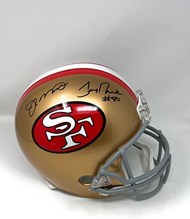 Joe Montana Jerry Rice San Francisco 49ers DUAL Signed Autograph Proline Authentic Full Size Helmet JSA & Steiner Certified post thumbnail image