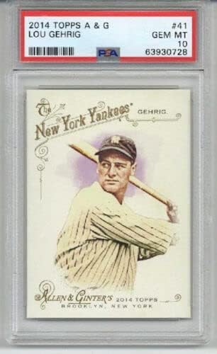 2014 TOPPS ALLEN & GINTER #41 LOU GEHRIG CARD NEW YORK YANKEES PSA 10 LOW POP 11 post thumbnail image