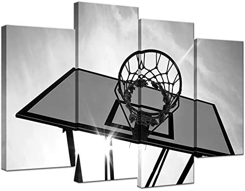 KLVOS Basketball Canvas Wall Art Sports Themed Black and White Basketball Picture Wall Decor for Teen Boys Room Kids Room Great Gift Gallery Canvas Wrapped Stretched Framed Ready yo Hang 32in x 48in post thumbnail image