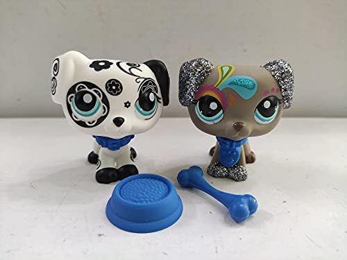 The Pet Shop 2pcs Littlest Pet Shop LPS Gray Dog Dalmatian Blue Eyes Glitter Sparkle Figure Figure Toys Gift Girl Kids post thumbnail image