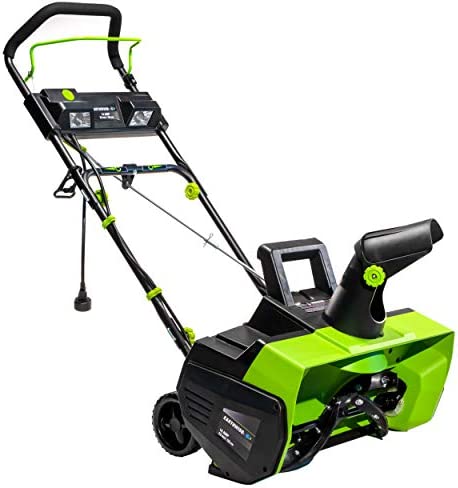 Earthwise SN71022 22″ 14-Amp Electric Corded Snow Thrower with LED Lights, Green/Black post thumbnail image