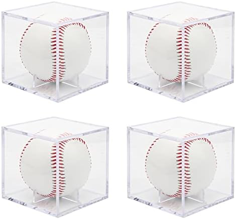 Baseball Display Case, Boyistar Acrylic Cube Boxes for Baseball Holder Case with Stand Clear Storage Showcase Display Baseball Protector Box Official Size Ball Box for Show, Memorabilia, Gifts (4) post thumbnail image