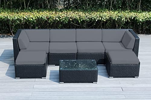 Ohana 7-Piece Outdoor Patio Furniture Sectional Conversation Set, Black Wicker with Sunbrella Taupe Cushions – No Assembly with Free Patio Cover post thumbnail image