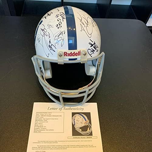 2009 Indianapolis Colts AFC Champs Team Signed Helmet Peyton Manning JSA COA – Autographed NFL Helmets post thumbnail image