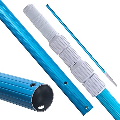 U.S. Pool Supply Professional 15 Foot Blue Anodized Aluminum Telescopic Swimming Pool Pole, Adjustable 3 Piece Expandable Step-Up – Attach Connect Skimmer Nets, Rakes, Brushes, Vacuum Heads with Hoses post thumbnail image