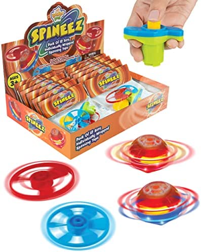 Light Up Spinning Tops and Flying Saucer Disc, 12 Individually Wrapped Sets, 36 PCs, UFO Spinner Toys with Flashing LED Lights, Birthday Party Favors, Goodie Bag Fillers for Kids post thumbnail image