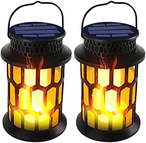 DONLINE Solar Lanterns Outdoor Waterproof Flickering Flame Hanging Solar Lantern Camping Solar Powered Lights Decorative Lights for Halloween Decorations Home Garden Patio Deck Yard Path, 2 Pack post thumbnail image