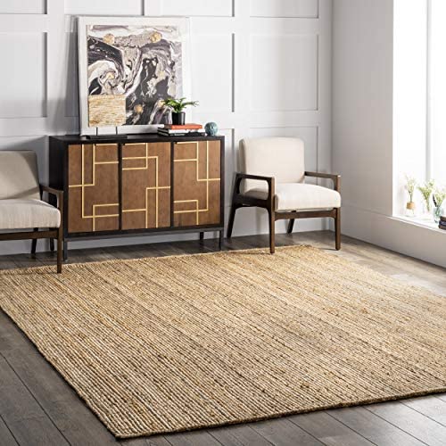 nuLOOM Rigo Hand Woven Farmhouse Jute Area Rug, 8′ x 10′, Natural post thumbnail image