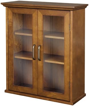 Elegant Home Fashions Avery Removable Wooden 2 Door Wall Cabinet with Storage, Oiled Oak post thumbnail image