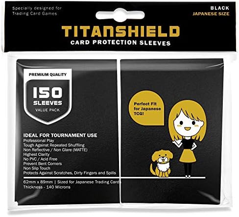 TitanShield (150 Sleeve/Black Small Japanese Sized Trading Card Sleeves Deck Protector for Yu-Gi-Oh, Cardfight!! Vanguard & Photocards post thumbnail image