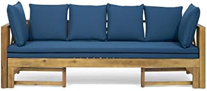 Great Deal Furniture Camille Beach Outdoor Extendable Acacia Wood Daybed Sofa, Teak and Dark Teal post thumbnail image