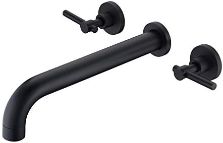 Wall Mount Tub Filler Matte Black Tub Faucet High Flow Two Handles Solid Brass, Long Spout Reach, sumerain post thumbnail image