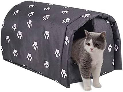 Outdoor Feral Cat House for Winter, Weatherproof Waterproof Rainproof Foldable Cotton Filled Thicken Stray Feral Cats Dogs Tent Shelter Home Keep Warm for Outdoor Indoor Garden (Black) post thumbnail image