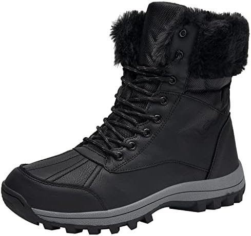 Ttecon Winter Snow Boots for Womens Mens Hiking Boots, Waterproof Non-Slip Outdoor Fur Warm Shoes Leather Ankle Boots, Size4-14.5 post thumbnail image