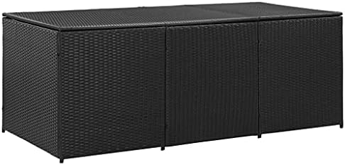 Deck Box, Garden Backyard Storage Bench, Outdoor Storage Container for Patio Furniture Cushions and Gardening Tools,Patio Storage Box Poly Rattan 70.8″x35.4″x29.5″ Black post thumbnail image