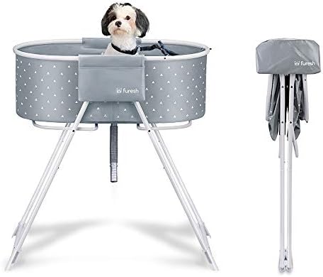 Furesh Insider Dog Bath Tub and Wash Station for Bathing Shower and Grooming, Elevated Foldable and Portable, Indoor and Outdoor, for Small and Medium Size Dogs, Cats and Other Pet (Gray) post thumbnail image