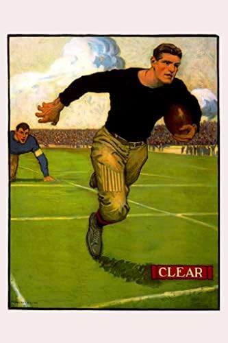 Vintage Football Player Running Carrying Ball Field Sports Card Vintage Illustration Cool Wall Decor Art Print Poster 24×36 post thumbnail image