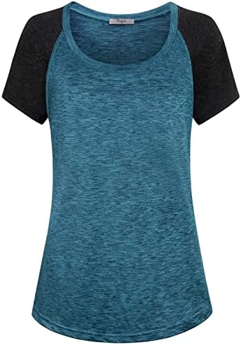 Cestyle Womens Round Neck Raglan Short Sleeve Yoga Shirt Workout Tunics Tops post thumbnail image