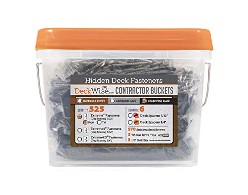 DeckWise (Black) Ipe Clip Extreme Hidden Deck Fasteners, 3/32″ Spacing, Includes Stainless Steel Black #8×2″ Trim-Head Screws for 300 Sq. Ft. of AD Hardwood or Thermal Wood Decks (525 Bucket) post thumbnail image