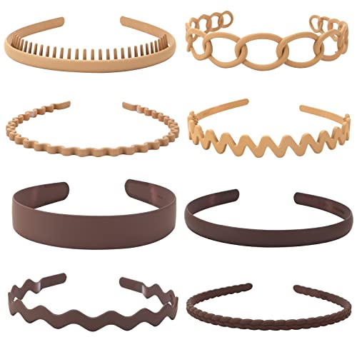 Unisex Hair Band 8Pcs Plastic Headband with Teeth Head Bands Combing Hairbands Wavy Outdoor Sports Headbands for Men’s Hair Band Hoop Clips Women Accessories Non Slip Head Band Headwear,Khaki and Coffee post thumbnail image