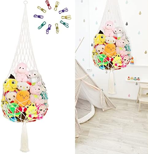 Yamamine Stuffed Animal Storage Stuffed Animal Net or Hammock Large Stuffed Animal Hammock Ceiling Hanging Stuffed Animal Net Holder Toy Hammock for Stuff Animals Storage Corner,Cream post thumbnail image