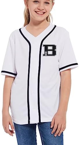 Kid’s Baseball Jersey Letter Printed T Shirts Boys Girls Button Down Jerseys Hipster Lightweight Sports Tops post thumbnail image