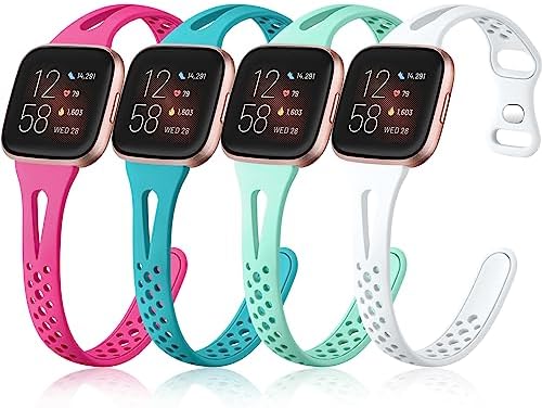 Odbeai Slim Sport Bands Compatible with Fitbit Versa 2 Bands for Women Men/Versa Bands Women，Band for Fitbit Versa Lite/SE, Slim Sport Breathable Soft Silicone Replacement Wristband for Versa, 4Packs post thumbnail image