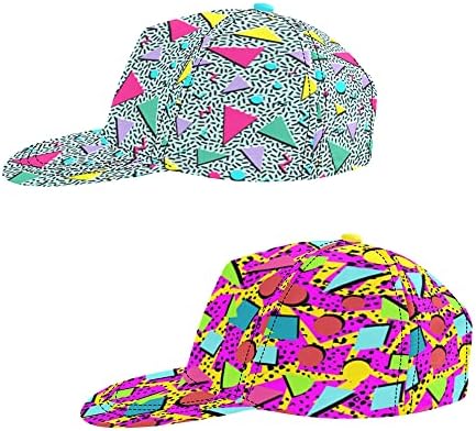 Original Memphis 80s or 90s Flat Bill Baseball Cap for Women Teens, 3D Print Full Trucker Snapback Sun Hat for Men post thumbnail image