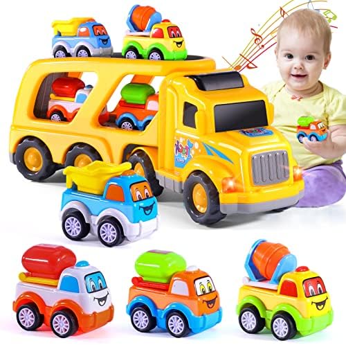 Bennol Construction Toy Trucks for Boys 1 2 3 4 Year Old Boys, 5-in-1 Push & Go Vehicle Carrier Truck w/Light & Sound, Toddler Toys Car for Kids Aged 2+ post thumbnail image