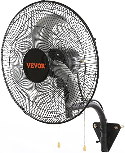 VEVOR 18 inch Wall Mount Fan Oscillating, 3-speed High Velocity Max. 4000 CFM Industrial Wall Fan for Indoor, Commercial, Residential, Warehouse, Greenhouse, Workshop, Basement, Black, ETL Listed post thumbnail image