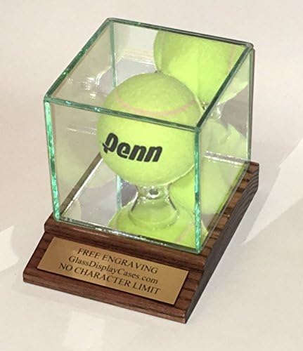 Tennis Ball Personalized Glass Display Case Solid Walnut Wood Mirror Base Mahogany Finish post thumbnail image