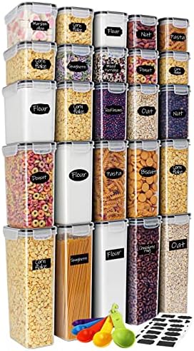 Airtight Food Storage Containers 25-Piece Set, Kitchen & Pantry Organization, BPA Free Plastic Storage Containers with Lids, for Cereal, Flour, Sugar, Baking Supplies, Labels & Measuring Cups post thumbnail image