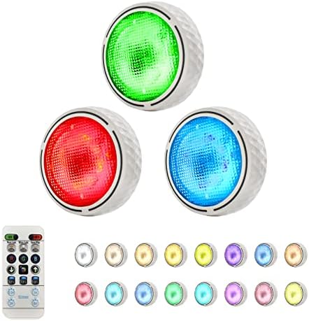 NARUNDREN Puck Lights with Remote, Under Cabinet Lights,18 Colors Changeable LED Closet Light Dimmable,Under Counter Light Battery Operated,with Remote Controls & Timing Function（3pcs） post thumbnail image