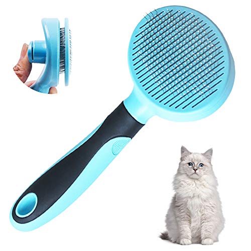 Cat Brush, Soft Dog Grooming Tool Brush for Dogs and Cats, Removes Loose Undercoat, Mats Tangled Hair Slicker Brush for Pet Massage-Self Cleaning (Blue) post thumbnail image