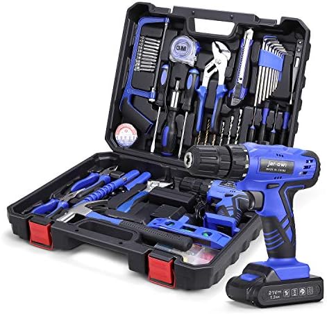 112 Piece Power Tool Combo Kits with 21V Cordless Drill, Professional Household Home Tool Kit Set with DIY Hand Tool Kits for Garden Office House Repair Maintain-Blue post thumbnail image