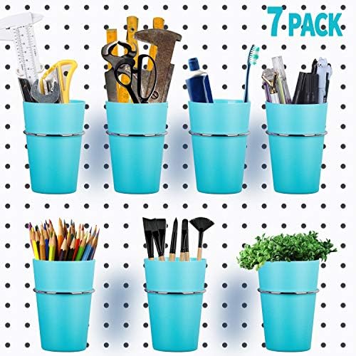 Kuhome 7 Sets Pegboard Bins with Rings, Ring Style Pegboard Hooks with Pegboard Cups, Pegboard Cup Holder Accessories for Organizing Storage (Blue) post thumbnail image