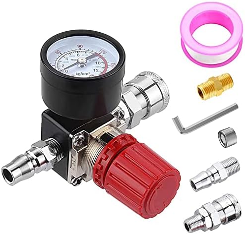 Preciva Air Compressor Pressure Regulator with Dial Gauge, 0-175 PSI Air Gauge for Air Compressor and Air Tools (Four Way Valve) post thumbnail image