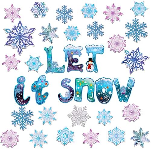 Marspark 68 Pieces Winter Classroom Bulletin Border Decoration Christmas Sflake Cutouts Let It S Holiday for Home Decor (Sflake) post thumbnail image