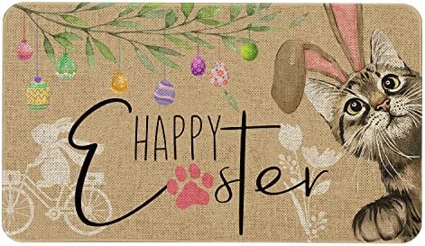 Roszwtit Happy Easter Door Mat 30 X 17 Inch Easter Cat Bunny Doormat Indoor Outdoor Entrance Floor Rug Non Slip Spring Easter Decor Low Profile Welcome Mats post thumbnail image