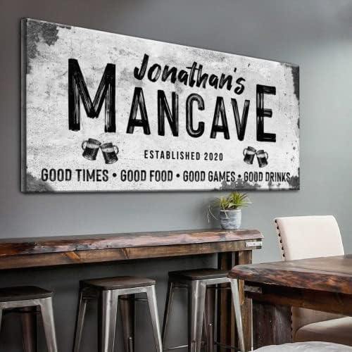 TAILORED CANVASES Man Cave Wall Sign – Personalized Mancave Wall Art Decor for Men, Guys – Custom Decoration for Home Bar, Entertainment Room, Game Room and Basement – Rustic Decoration 20x10in post thumbnail image