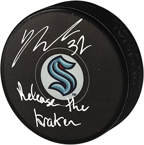 Yanni Gourde Seattle Kraken Autographed Hockey Puck with “Release The Kraken” Inscription – Autographed NHL Pucks post thumbnail image