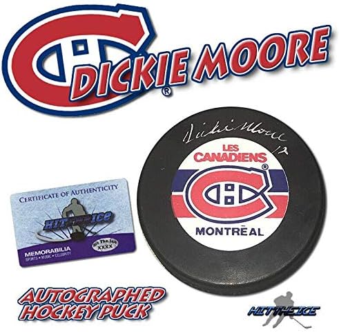 Dickie Moore Signed Montreal Canadiens Vintage Puck – w/COA HOF – Autographed NHL Pucks post thumbnail image