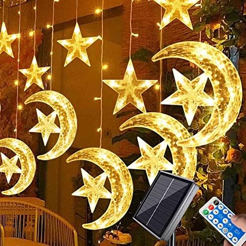 Janchs Solar String Lights Outdoor Ramadan Eid Decorations, 8 Modes Waterproof 138LED Solar Powered Star Moon Curtain Lights Window Fairy Lights for Backyard Garden Patio Home Christmas Ramadan Decor post thumbnail image