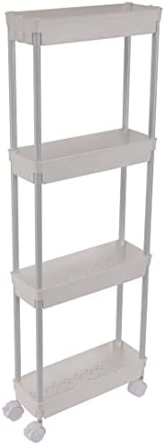 Sooyee 4 Tier Slim Storage Cart Mobile Shelving Unit Organizer Slide Out Storage Rolling Utility Cart Tower Rack for Kitchen Bathroom Laundry Narrow Places, Plastic & Stainless Steel,White post thumbnail image