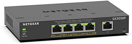 NETGEAR 5 Port PoE Gigabit Ethernet Plus Switch (GS305EP) – with 4 x PoE+ @ 63W, Desktop or Wall Mount post thumbnail image