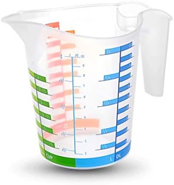 BPA Free Measuring Multi-Purpose Liquid and Dry Use Plastic Colored Measuring Cup – Non-Slip silicone base-Break resistant (24 oz-3 cup-1000 ml-10 DL-1000 gr-1 Lt)-(Total 33.8 oz)-(1 pcs) post thumbnail image